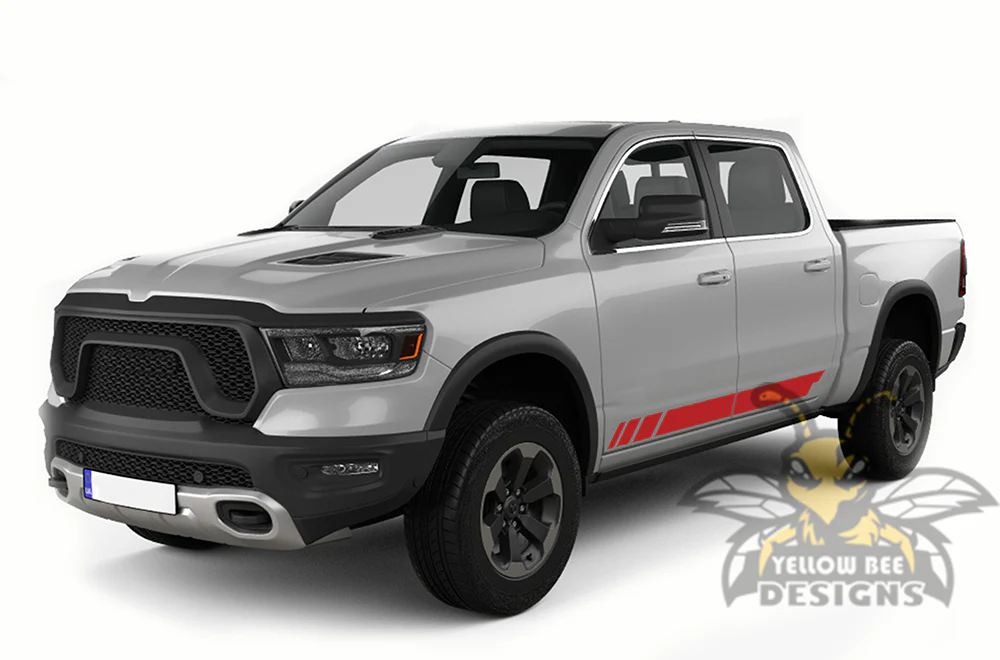 Lower Stripes Graphics Kit Vinyl Decal Compatible with Dodge Ram 1500 Crew Cab - Image 4
