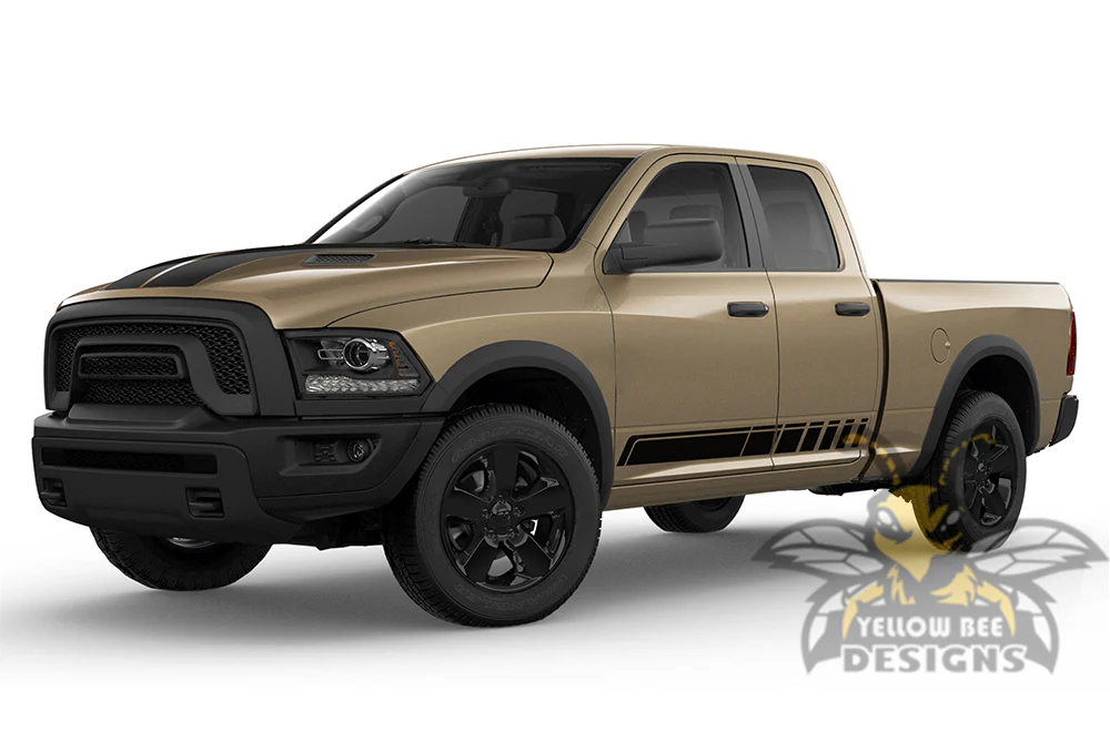 Lower Stripes Graphics Kit Vinyl Decals Compatible with Dodge Ram 1500 Quad Cab - Image 2