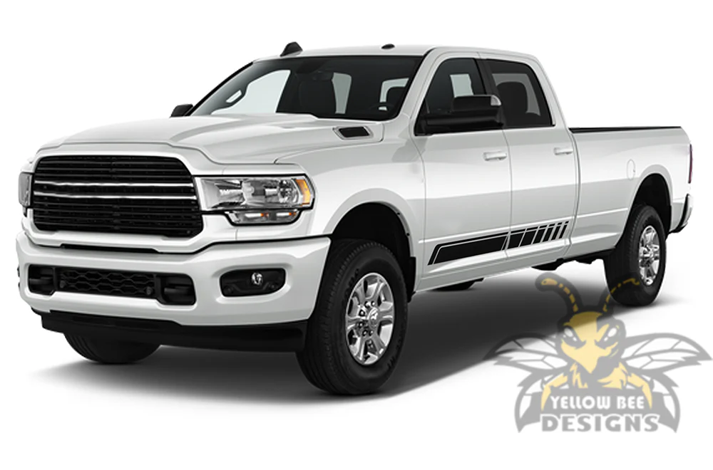 Lower Stripes Graphics Kit Vinyl Decals Compatible with Dodge Ram Crew Cab 3500 Bed 8” - Image 2