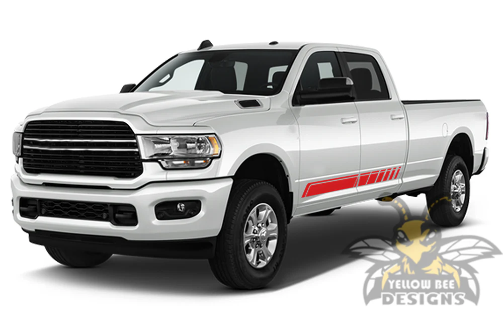 Lower Stripes Graphics Kit Vinyl Decals Compatible with Dodge Ram Crew Cab 3500 Bed 8” - Image 3