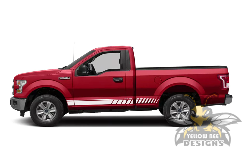 Lower Stripes Graphics Vinyl Decals Compatible with Ford F150 Regular Cab 6.5'' - Image 3