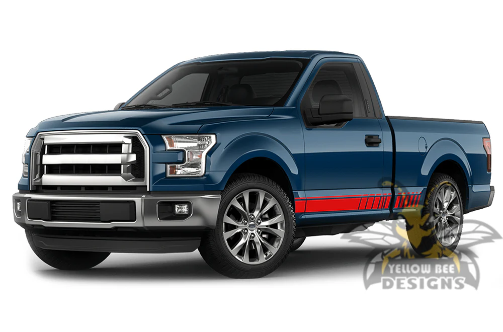Lower Stripes Graphics Vinyl Decals Compatible with Ford F150 Regular Cab 6.5'' - Image 4