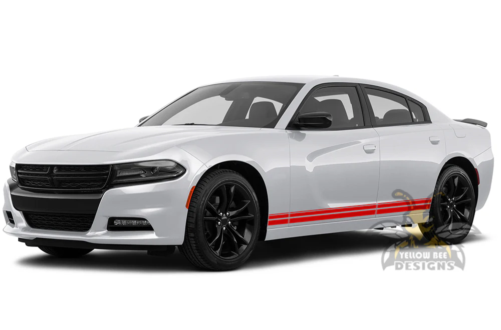Lower Thin Split Stripes Graphics Vinyl Decal Compatible with Dodge Charger - Image 4