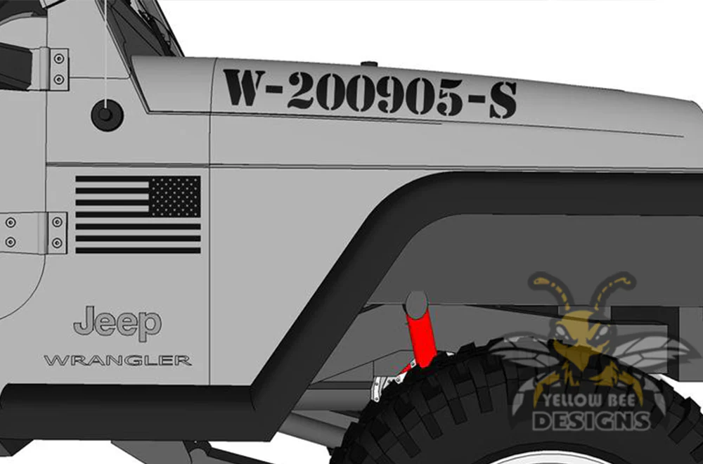 Military Star Kit Hood Graphics Vinyl Decals Compatible with Jeep Wrangler - Image 3