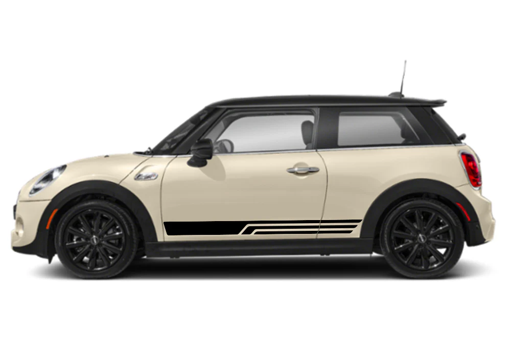 Mini Cooper Badge Stripes Graphics Vinyl Decal Compatible with Mini Cooper