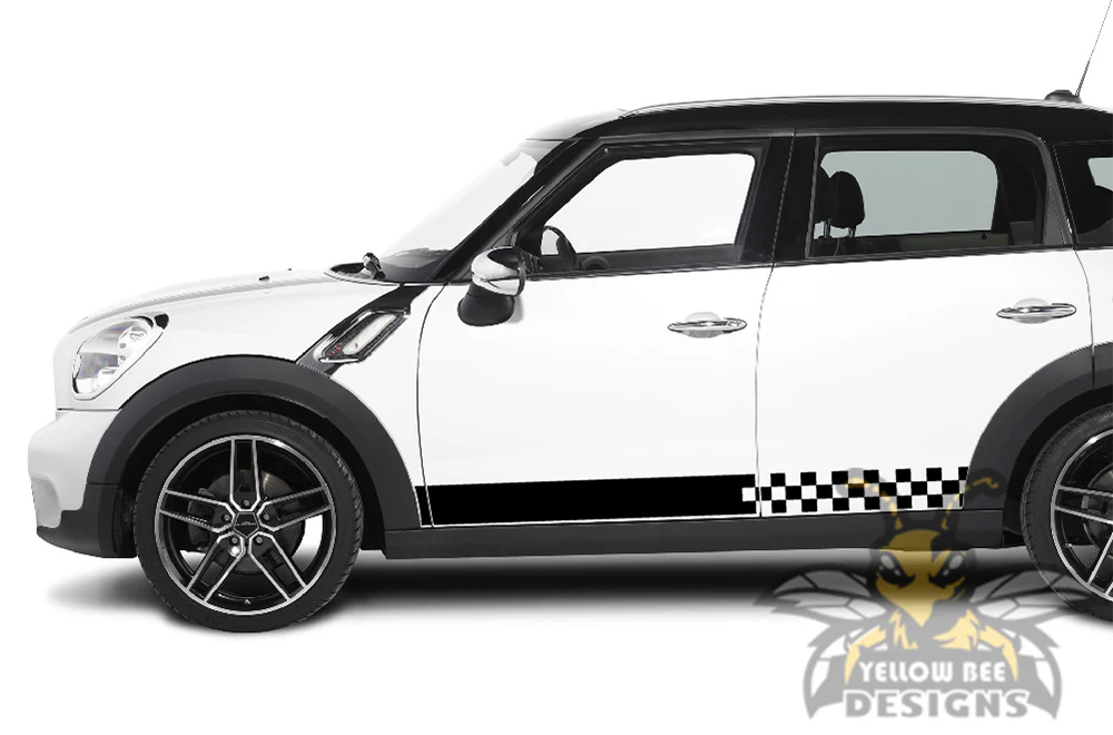 Mini Cooper Countryman Finishing Flag Stripes Graphics Vinyl Decal Compatible with Mini Cooper Countryman - Image 2
