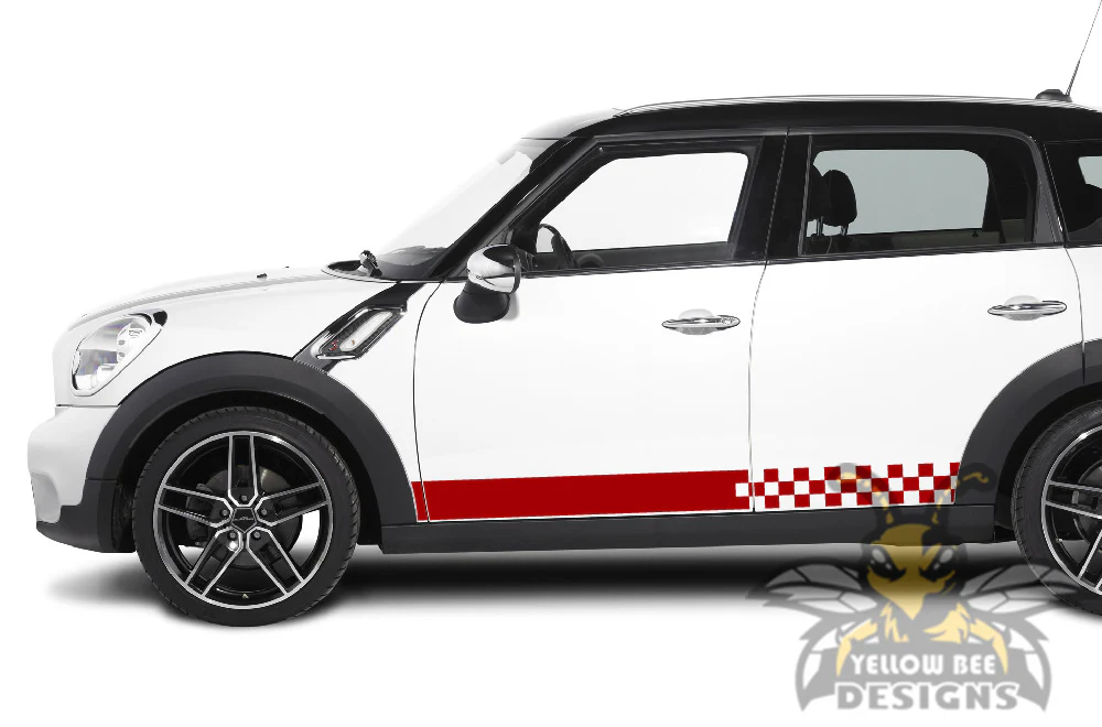 Mini Cooper Countryman Finishing Flag Stripes Graphics Vinyl Decal Compatible with Mini Cooper Countryman - Image 3