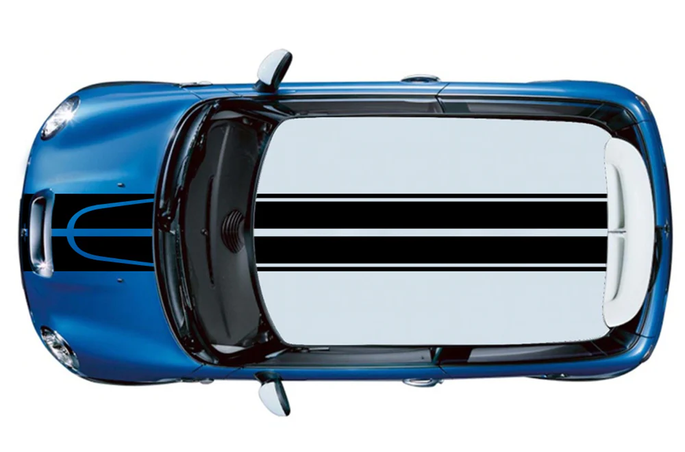 Mini Cooper Countryman Front To Back Stripes Graphics Vinyl Decal Compatible with Mini Cooper Countryman
