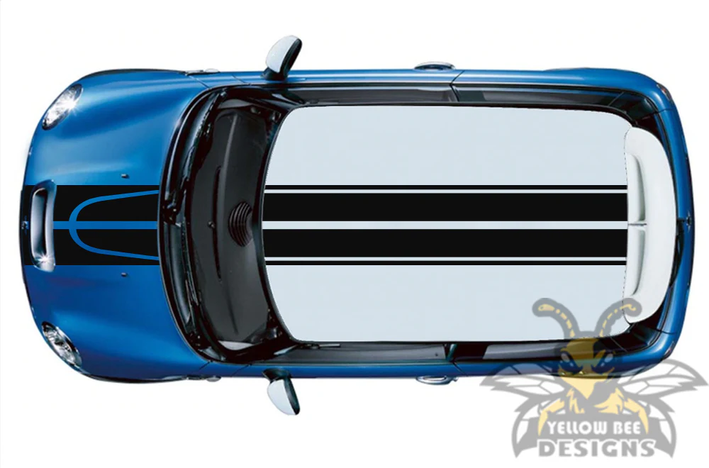 Mini Cooper Countryman Front To Back Stripes Graphics Vinyl Decal Compatible with Mini Cooper Countryman - Image 2