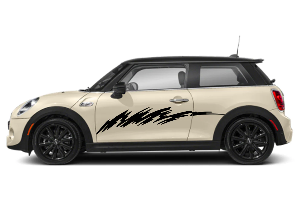 Mini Cooper Spear Stripes Graphics Vinyl Decal Compatible with Mini Cooper