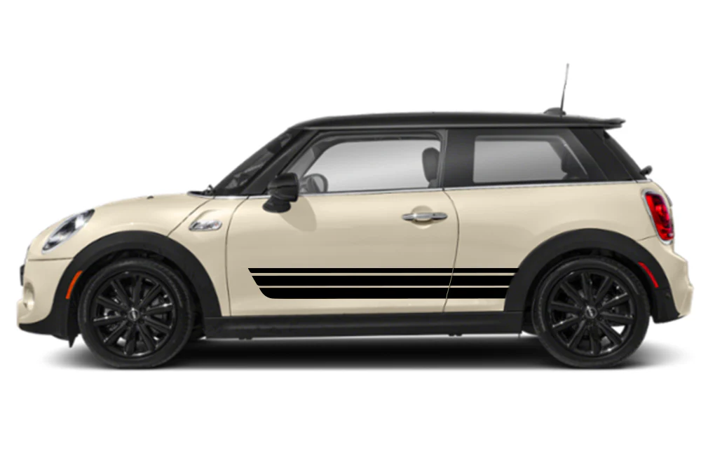 Mini Cooper Triple Stripes Graphics Vinyl Decal Compatible with Mini Cooper