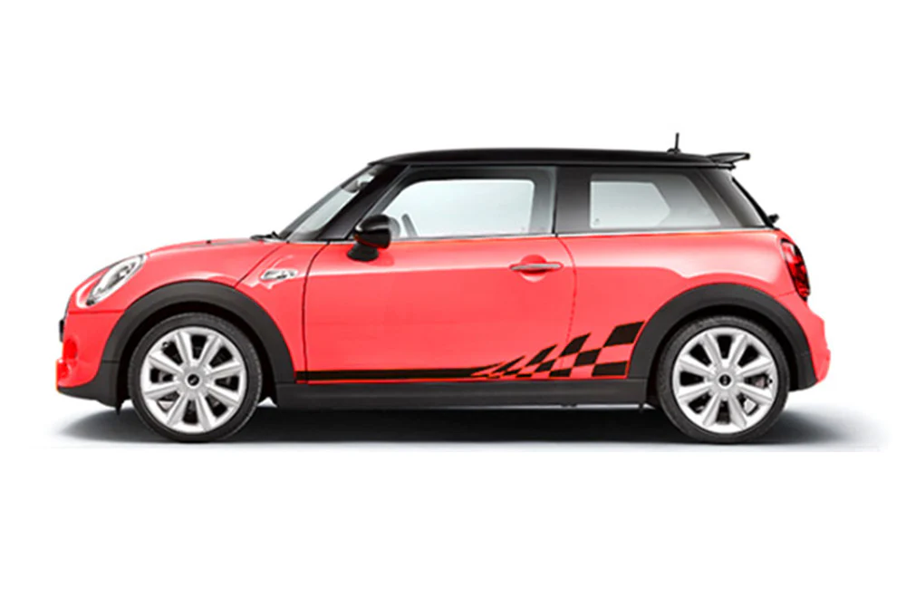Mini Cooper Wavy Stripes Graphics Vinyl Decal Compatible with Mini Cooper