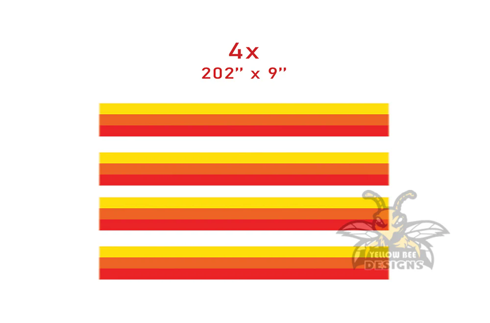Motor Home Red Orange Yellow Retro Stripes Decals, rv Graphics Vinyl Kits - Image 4