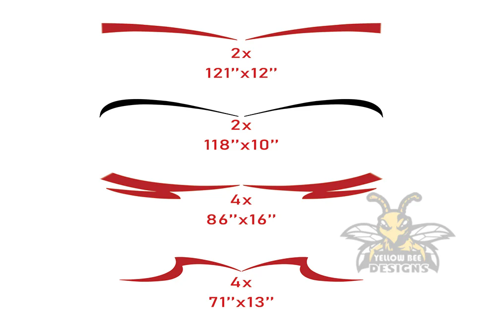 Motorhome rv Decals, Graphics Vinyl Kits Red-Black - Image 5