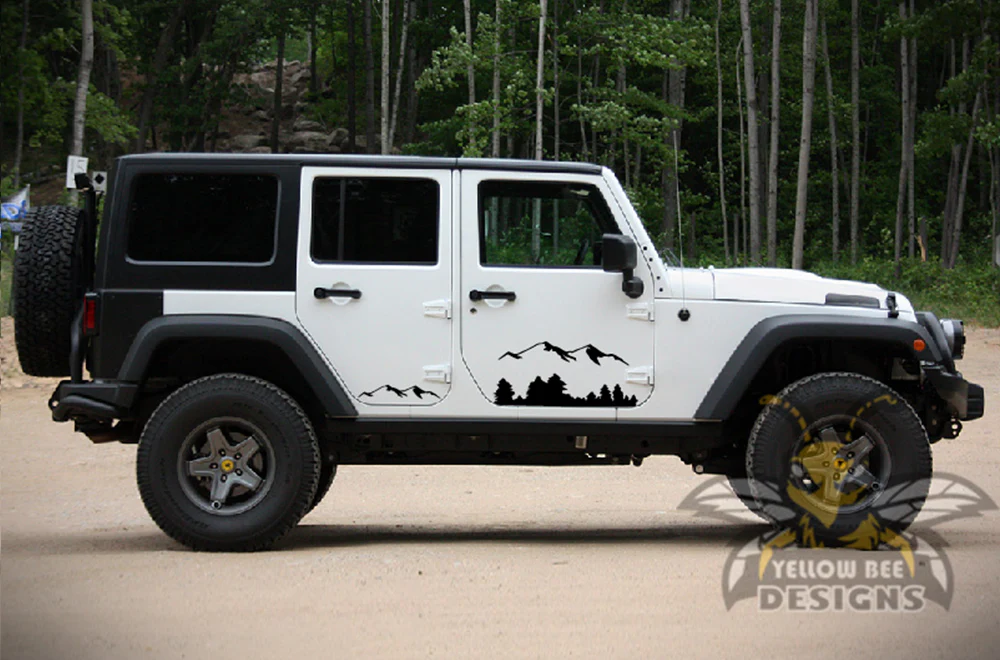 Mountain Graphics Vinyl Decals Compatible with Jeep JK Wrangler 2007-2018 - Image 3