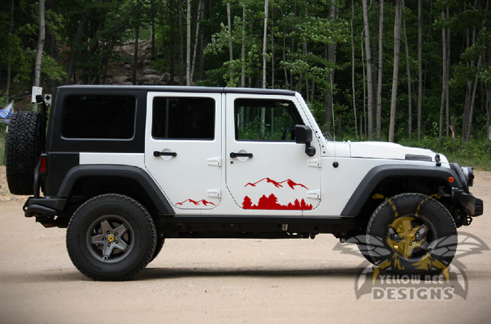 Mountain Graphics Vinyl Decals Compatible with Jeep JK Wrangler 2007-2018 - Image 5