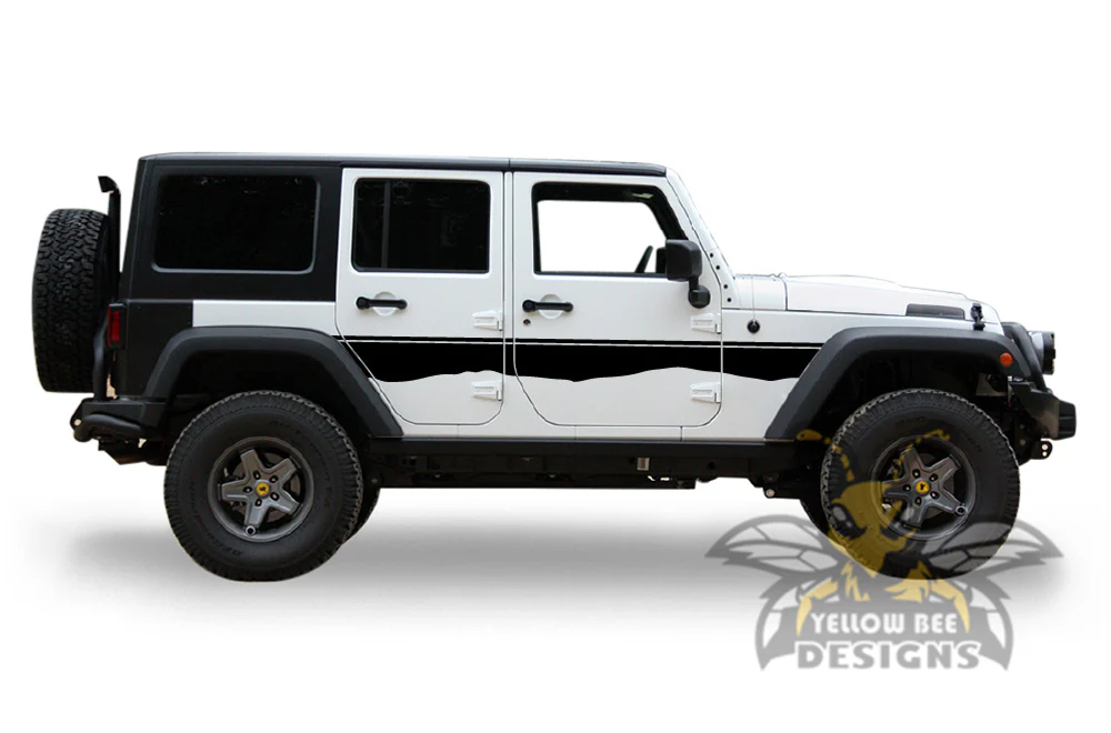 Mountain Line Side Graphics Kit Vinyl Decal Compatible with Jeep Wrangler - Image 2
