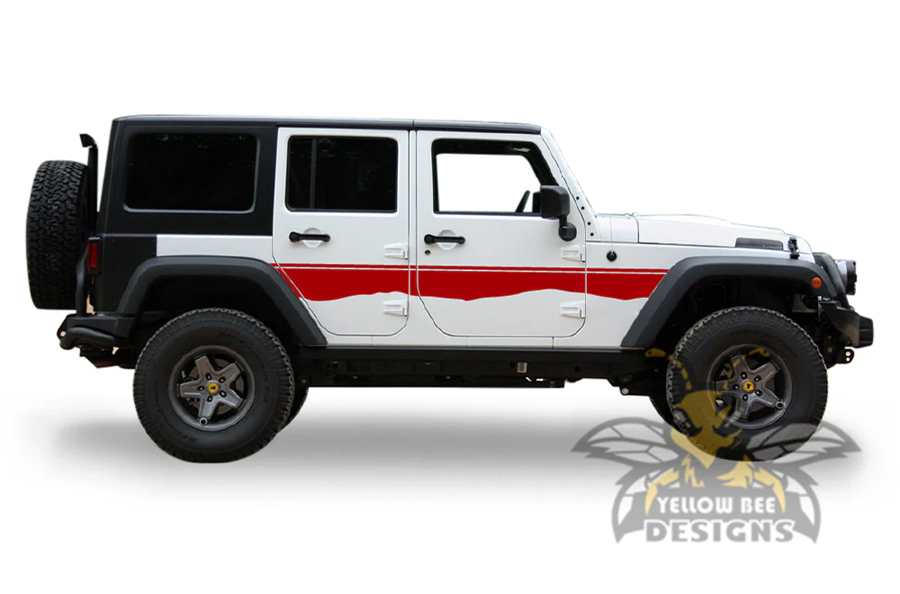 Mountain Line Side Graphics Kit Vinyl Decal Compatible with Jeep Wrangler - Image 4