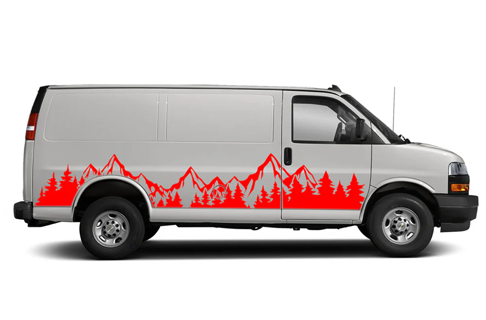 Mountain range Graphics Vinyl Decals Compatible with Chevrolet Express - Image 2