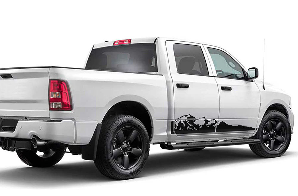 Mountain Side Graphics Vinyl Decals Compatible with Dodge Ram Crew Cab 1500