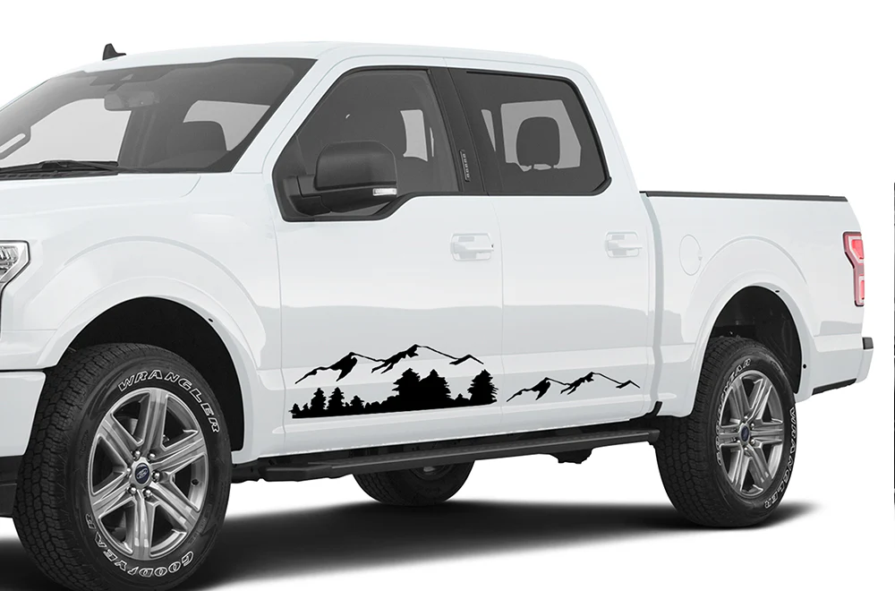 Mountain Side Graphics Vinyl Decals Compatible with Ford F150 Super Crew Cab 5.5''