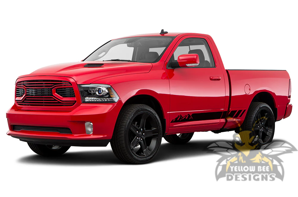 Mountain Side Stripes Graphics Vinyl Decals Compatible with Dodge Ram Regular Cab 1500 - Image 2