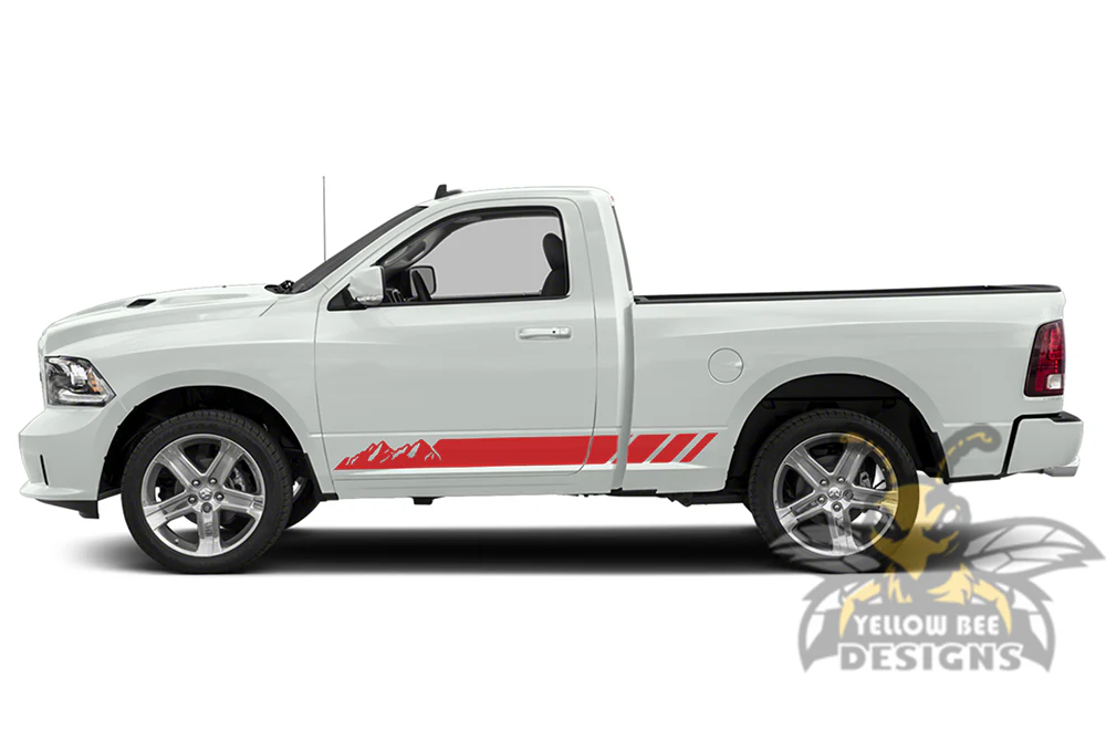 Mountain Side Stripes Graphics Vinyl Decals Compatible with Dodge Ram Regular Cab 1500 - Image 3