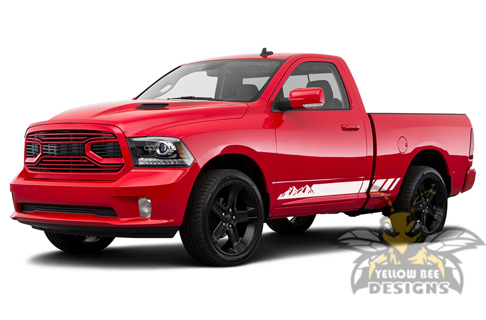 Mountain Side Stripes Graphics Vinyl Decals Compatible with Dodge Ram Regular Cab 1500 - Image 4