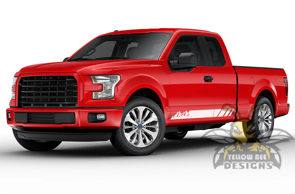 Mountain Side Stripes Graphics Vinyl Decals Compatible with Ford F150 Super Cab 6.5'' - Image 4