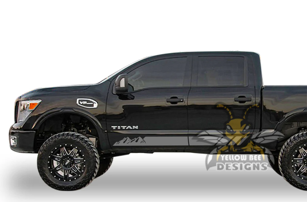 Mountain Side Stripes Graphics Vinyl Decals Compatible with Nissan Titan - Image 3