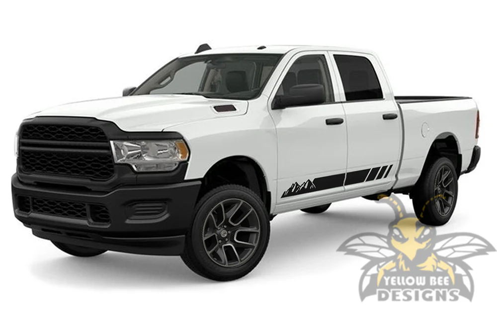 Mountain Stripes Graphics Kit Vinyl Decal Compatible with Dodge Ram 2500 Crew Cab - Image 2