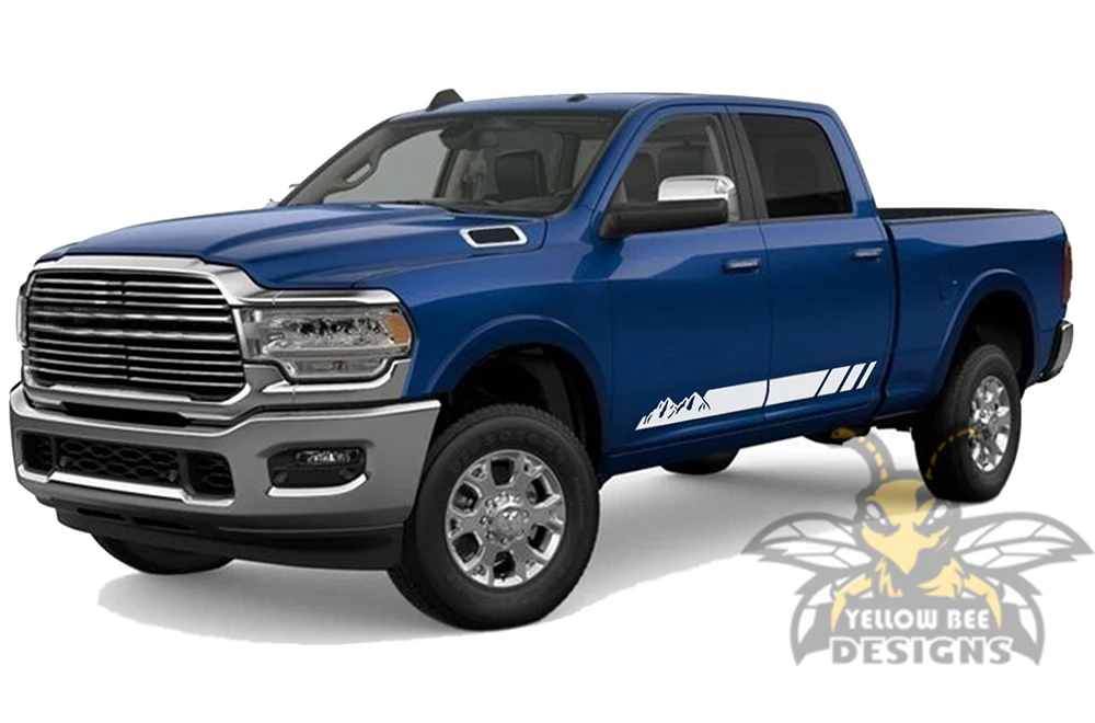 Mountain Stripes Graphics Kit Vinyl Decal Compatible with Dodge Ram 2500 Crew Cab - Image 3