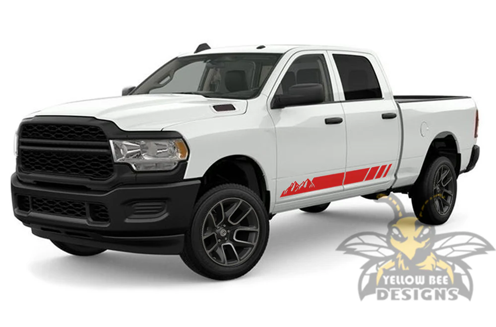 Mountain Stripes Graphics Kit Vinyl Decal Compatible with Dodge Ram 2500 Crew Cab - Image 4