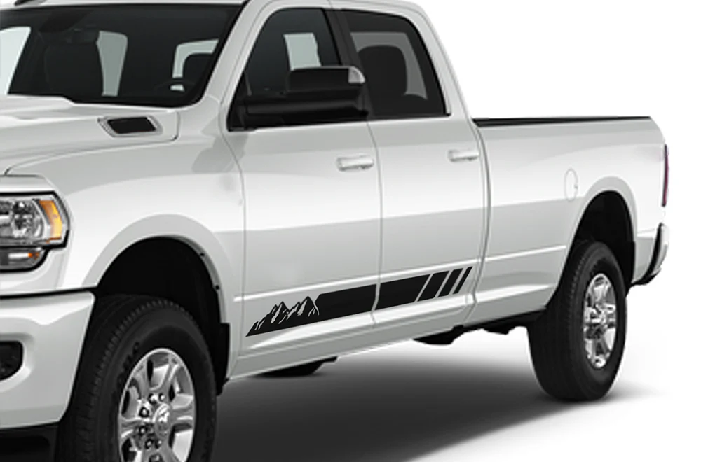 Mountain Stripes Graphics Kit Vinyl Decal Compatible with Dodge Ram Crew Cab 3500 Bed 8”