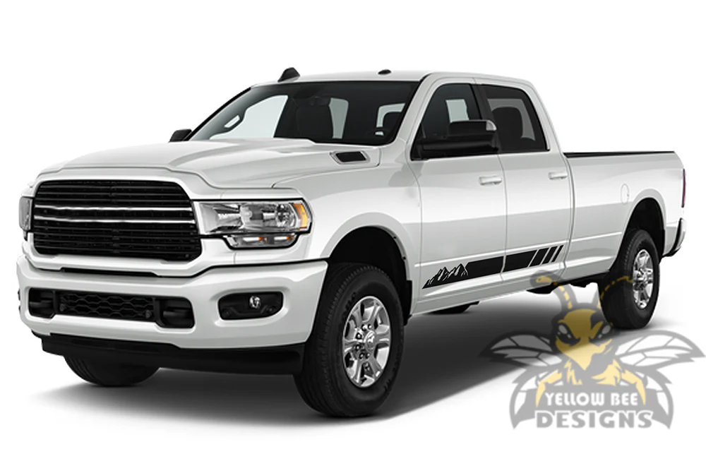 Mountain Stripes Graphics Kit Vinyl Decal Compatible with Dodge Ram Crew Cab 3500 Bed 8” - Image 2