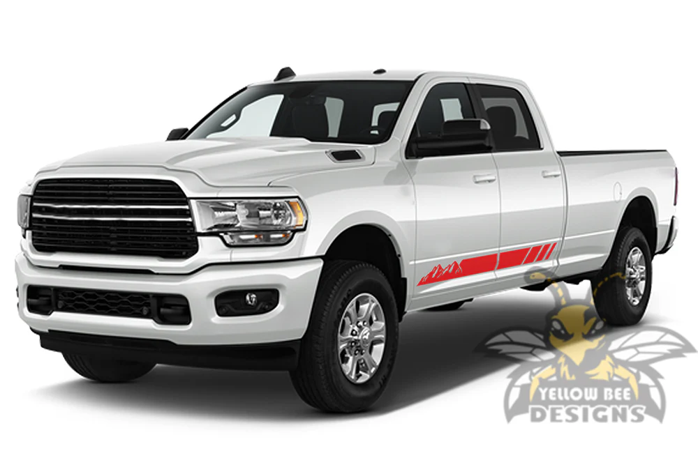 Mountain Stripes Graphics Kit Vinyl Decal Compatible with Dodge Ram Crew Cab 3500 Bed 8” - Image 3