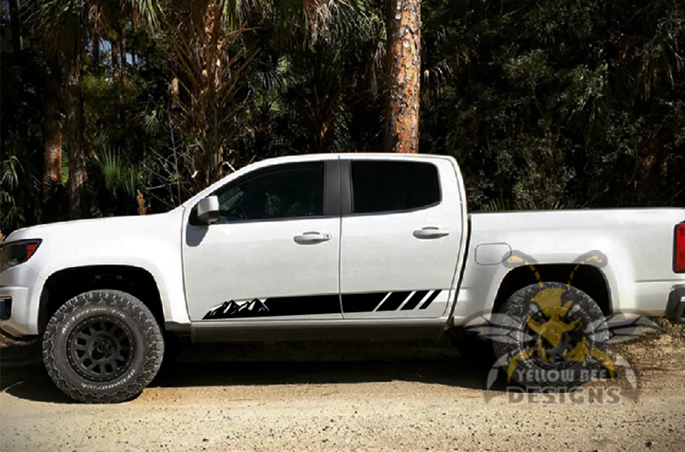 Mountain Stripes Graphics Vinyl Decals Compatible with Chevrolet Colorado Crew Cab - Image 2