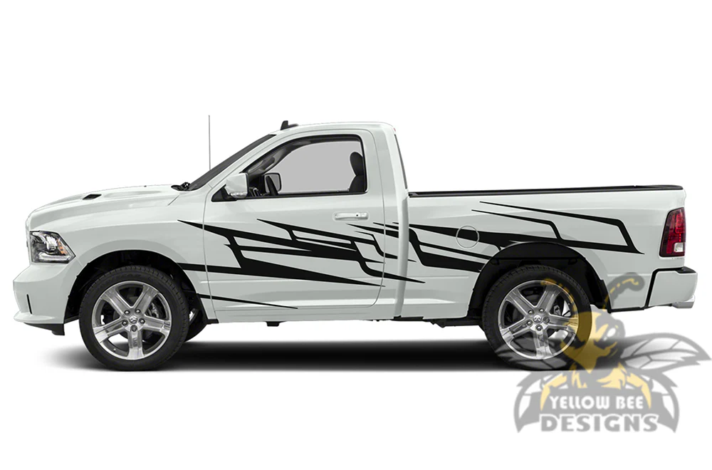 Side Patterns Graphics Vinyl Decals Compatible with Dodge Ram Regular Cab 1500 - Image 2