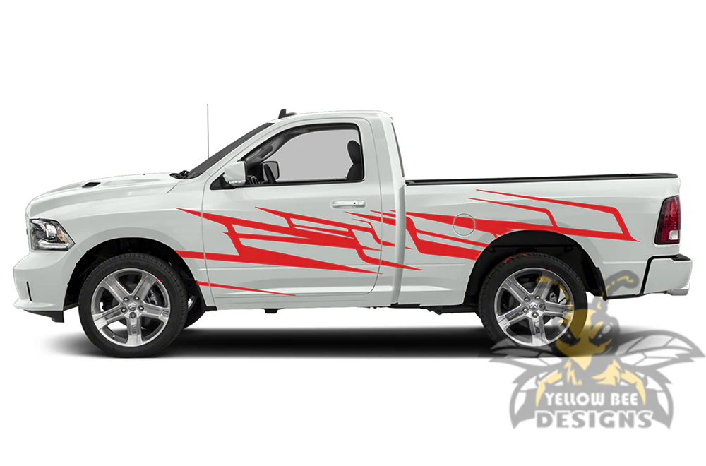 Side Patterns Graphics Vinyl Decals Compatible with Dodge Ram Regular Cab 1500 - Image 3