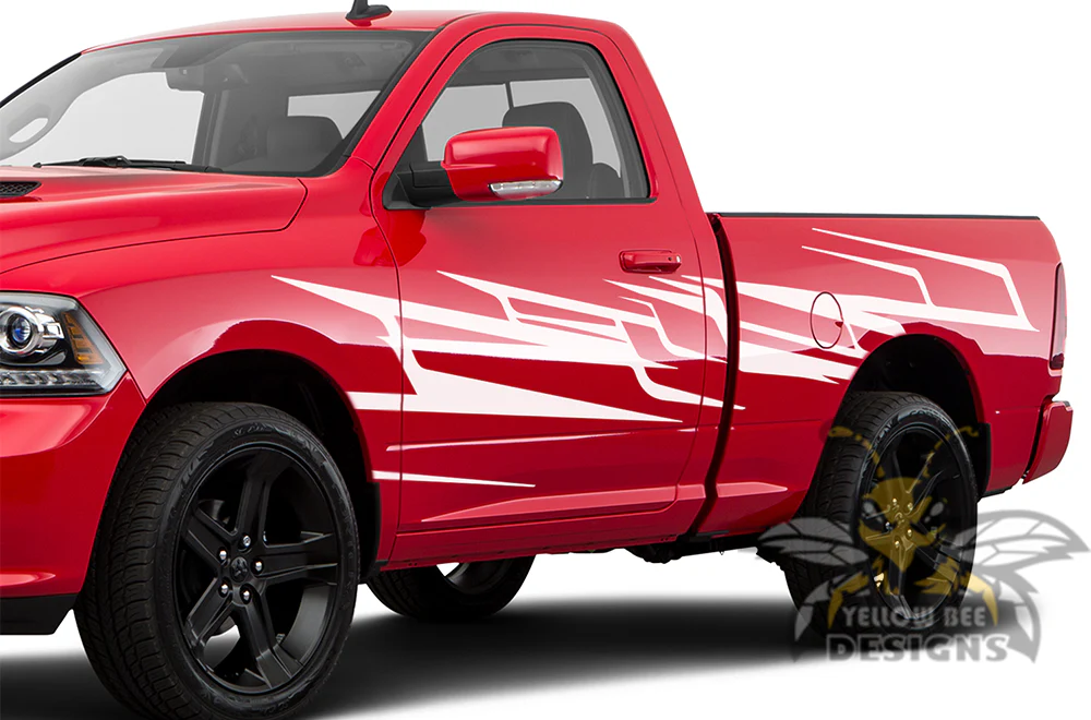 Side Patterns Graphics Vinyl Decals Compatible with Dodge Ram Regular Cab 1500 - Image 4
