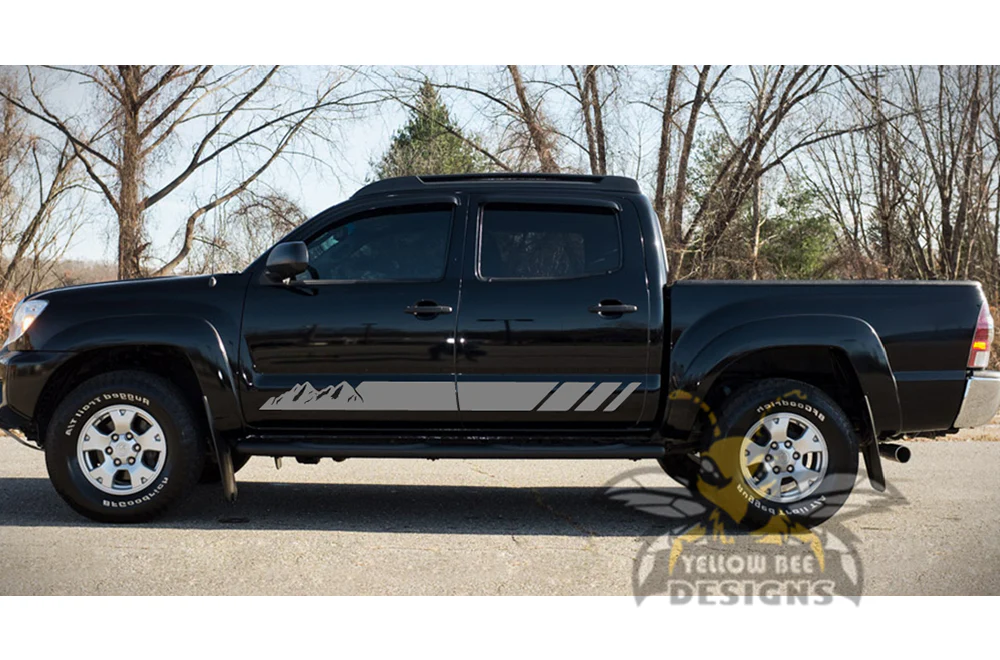 Mountain Stripes Vinyl Decal Compatible with Toyota Tacoma Double Cab - Image 3