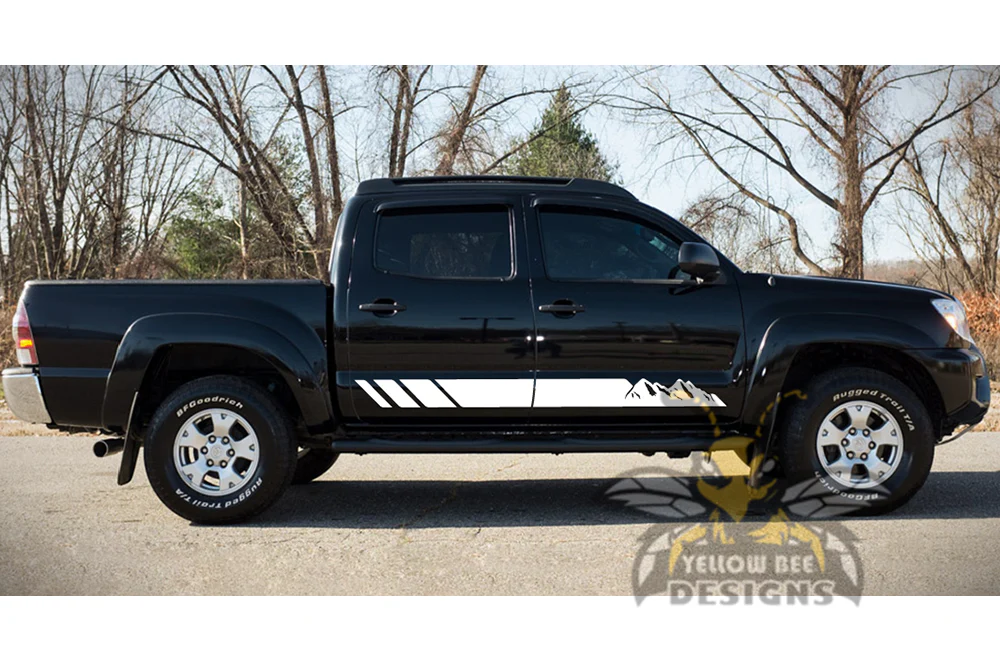Mountain Stripes Vinyl Decal Compatible with Toyota Tacoma Double Cab - Image 6