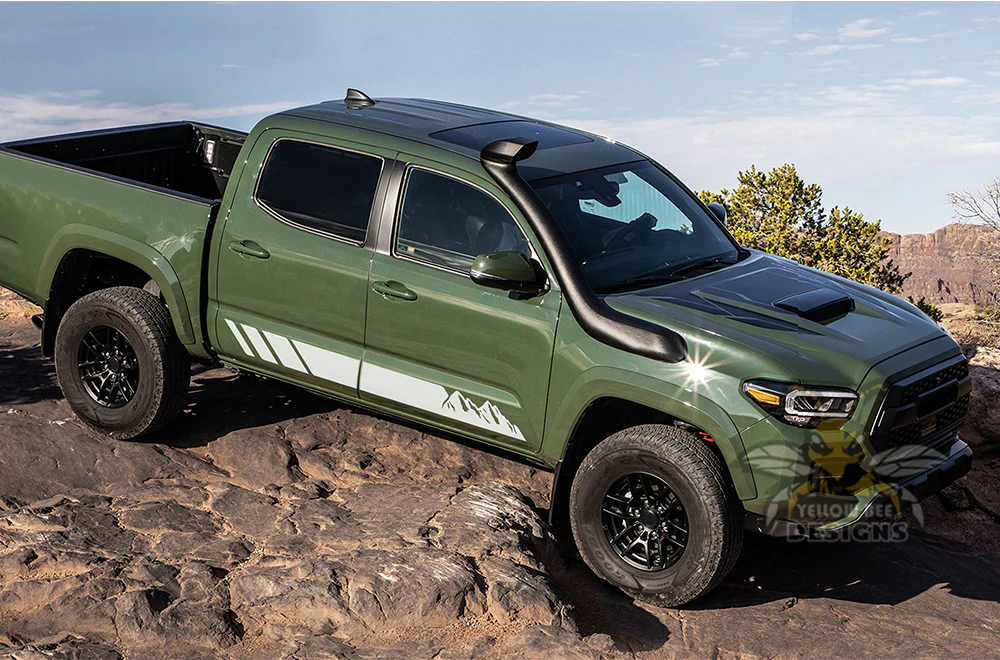 Mountain Stripes Vinyl Decal Compatible with Toyota Tacoma Double Cab - Image 8