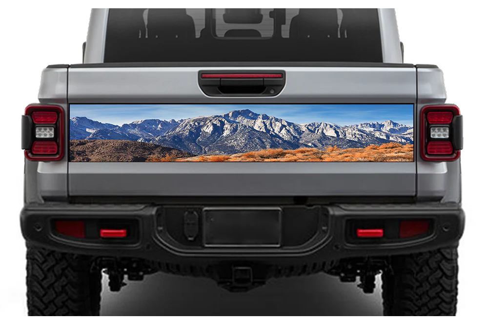 Mountain Tailgate Door Decals Vinyl Compatible with Jeep JT Gladiator 4 Door (8x53 inches)