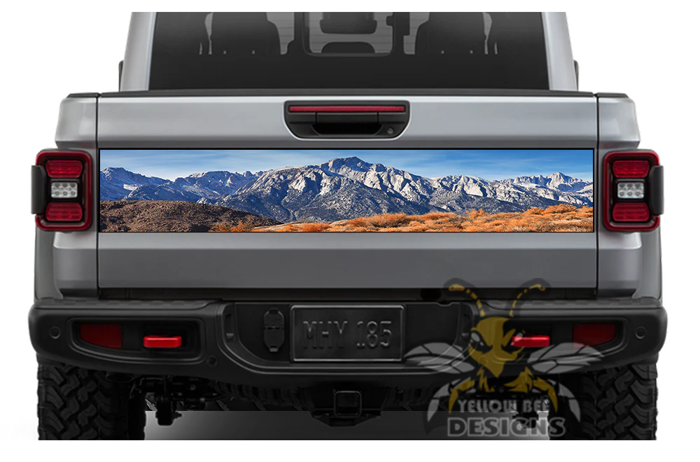 Mountain Tailgate Door Decals Vinyl Compatible with Jeep JT Gladiator 4 Door (8x53 inches) - Image 2