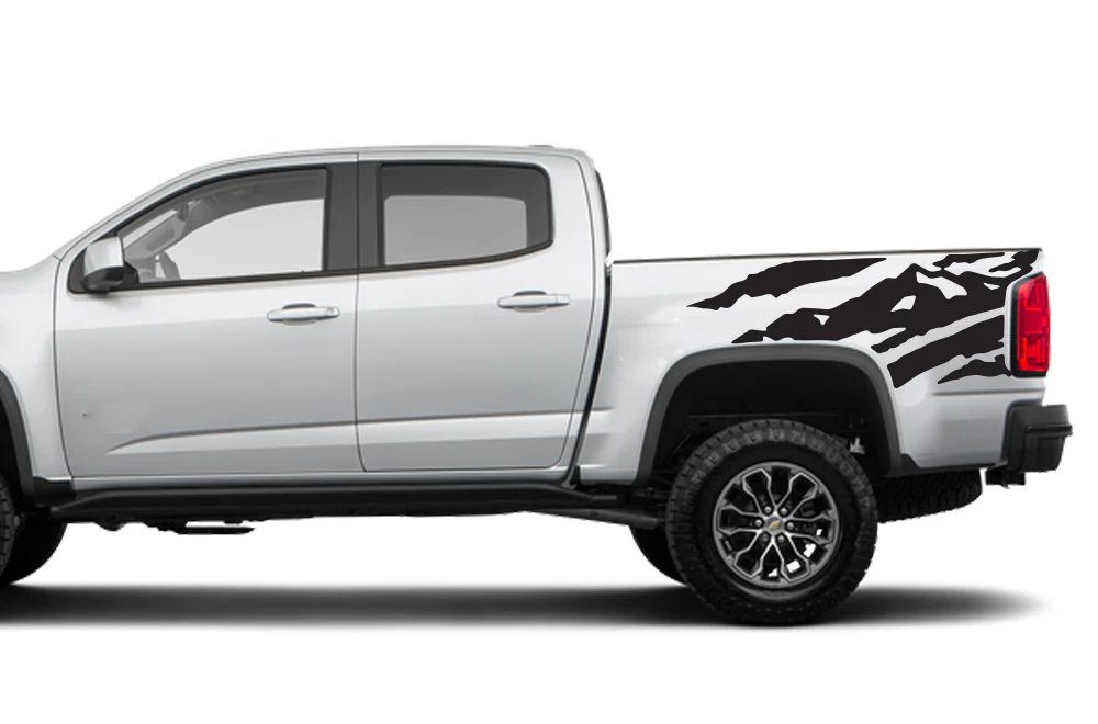 Mountains Bed Graphics Vinyl Decals Compatible with Chevrolet Colorado Crew Cab