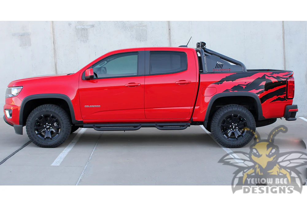 Mountains Bed Graphics Vinyl Decals Compatible with Chevrolet Colorado Crew Cab - Image 2