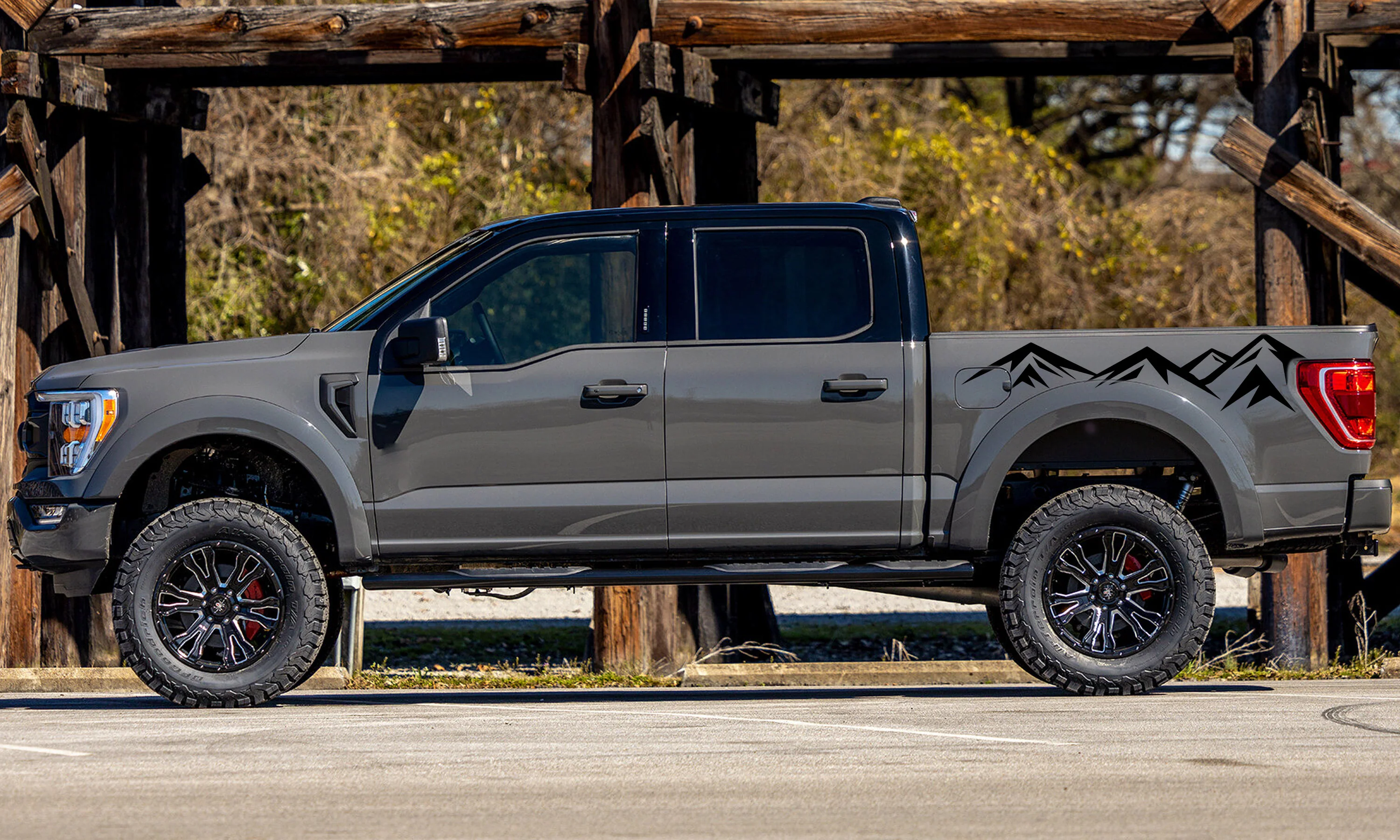 Mountains Bed Side Vinyl Graphics Decals Compatible with Ford F150 - Image 3