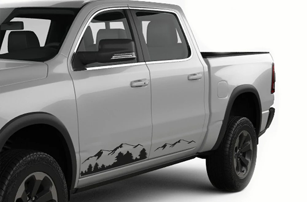 Mountains Decals Graphics Kit Vinyl Decal Compatible with Dodge Ram 1500 Crew Cab