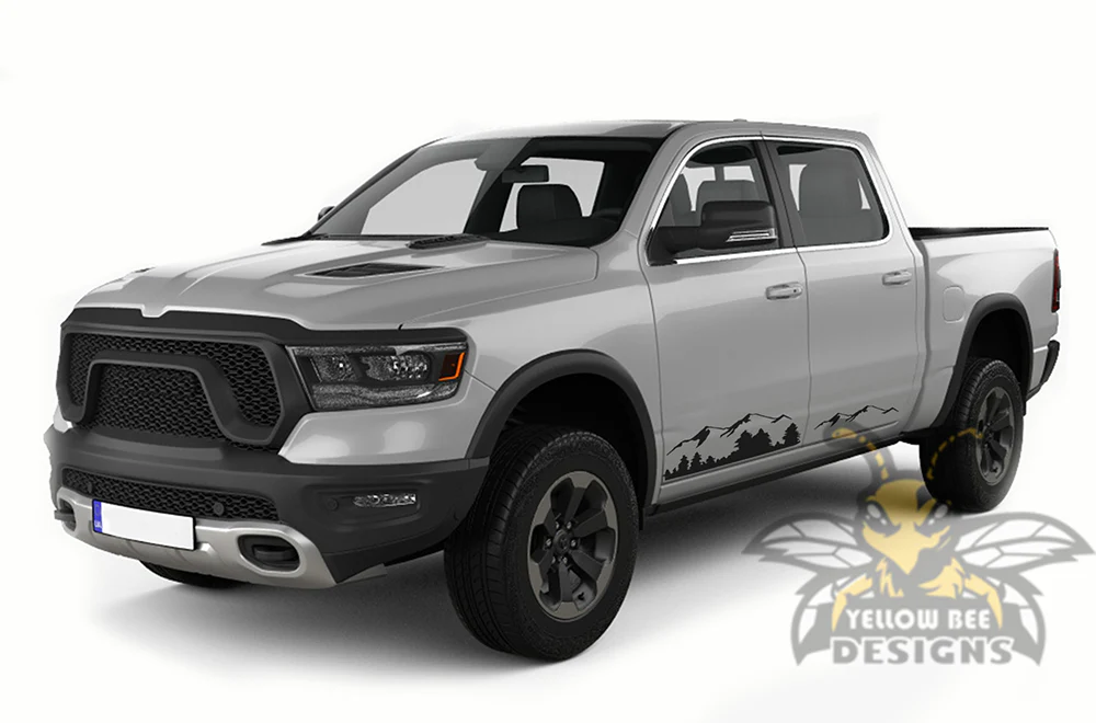 Mountains Decals Graphics Kit Vinyl Decal Compatible with Dodge Ram 1500 Crew Cab - Image 2